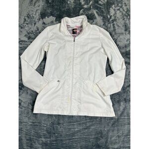 Dickies Womens White Zip-Up Jacket With Pockets & Pink Camo Lining S